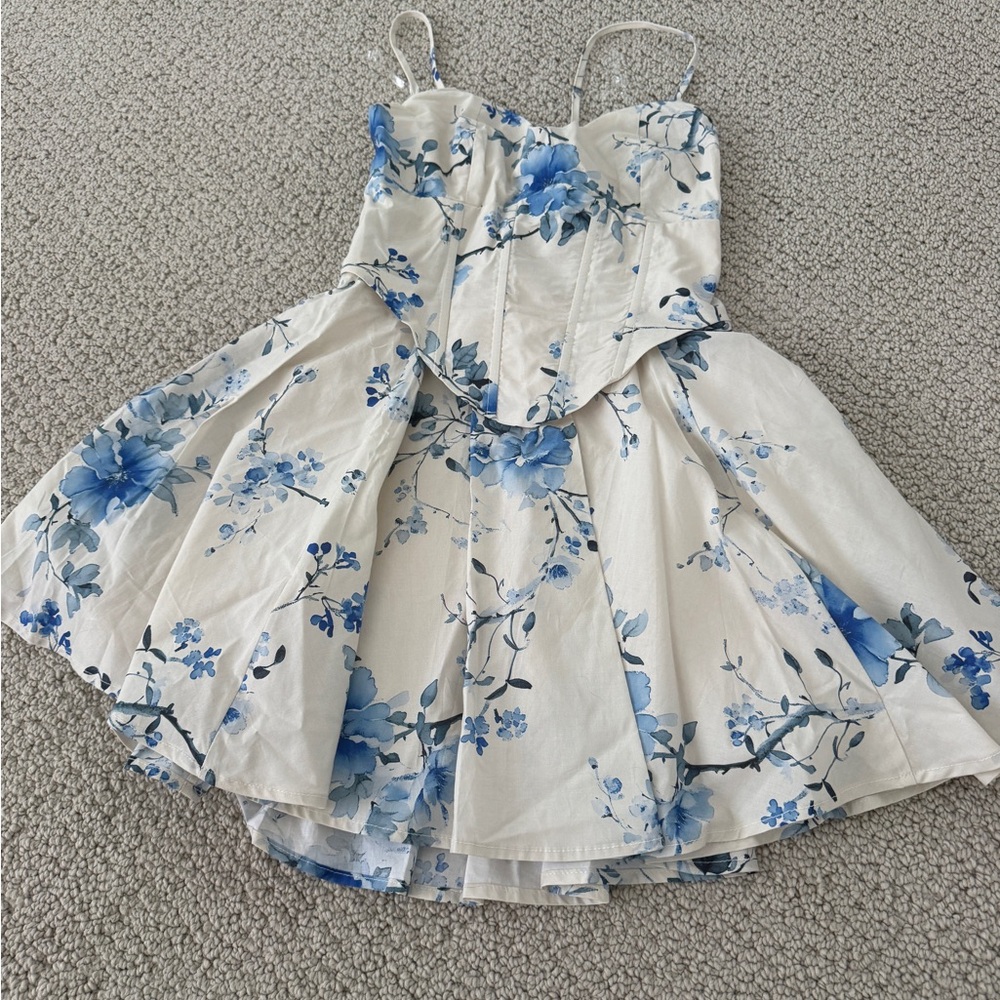 Windsor Blue Floral Kids Dress